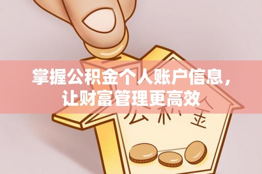 大树掌握公积金个人账户信息，让财富管理更高效
